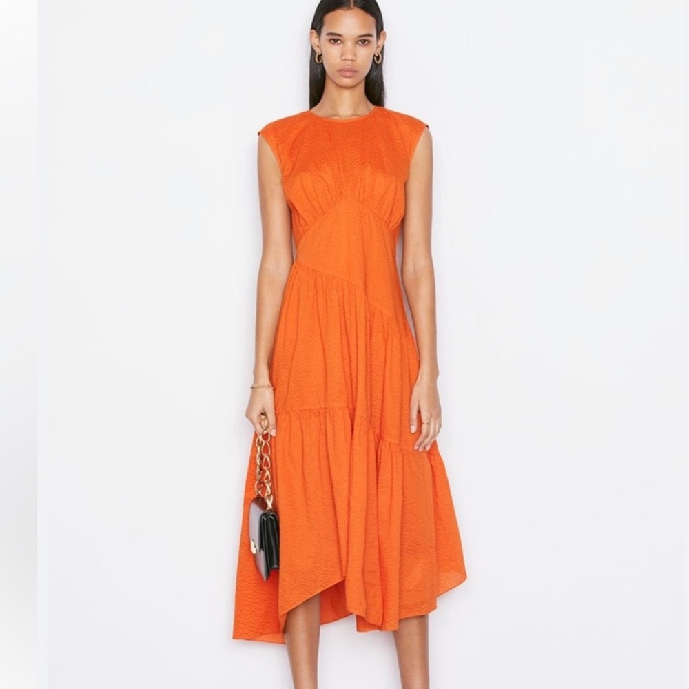 Frame Gathered Seam Asymmetric Dress XS